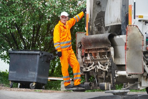 Various types of construction waste ready for clearance
