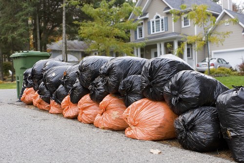 Recycling process being managed by waste removal professionals